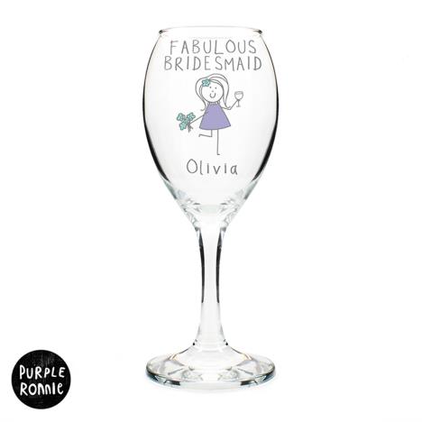 Personalised Purple Ronnie Wedding Wine Glass £10.99